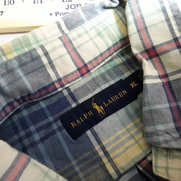 Ralph Lauren Polo Mens Shirt Plaid Long Sleeve - Picture 4 of 7